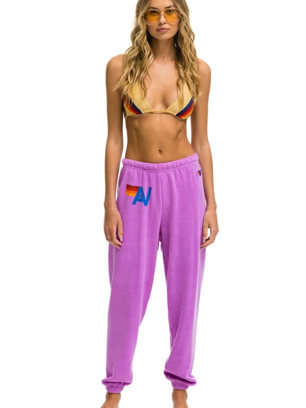 Aviator Nation Neon Purple Relaxed Jogger Pants